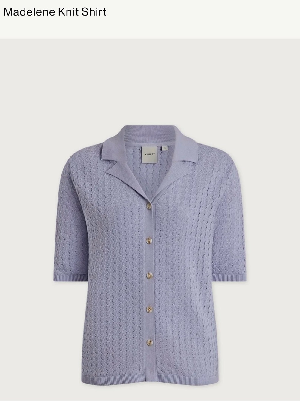 Varley Madelene Knit Shirt - Pale Iris
